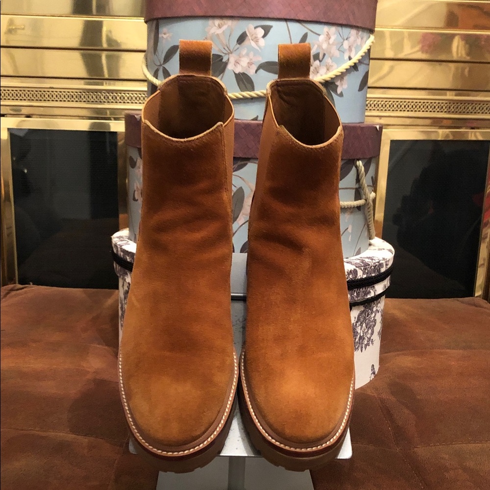 Tory Burch camel Suede Ankle Boots